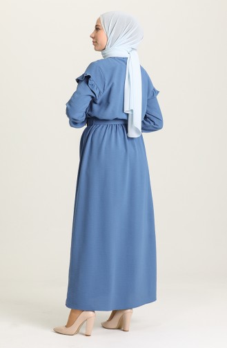 Indigo Hijab Dress 0609-04