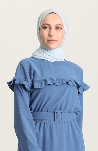 Indigo Hijab Dress 0609-04