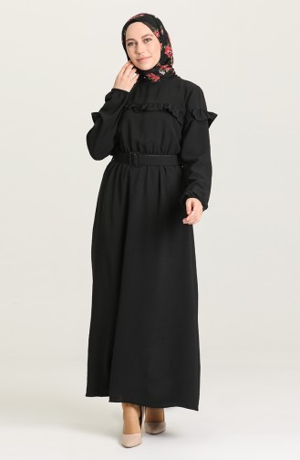 Schwarz Hijab Kleider 0609-06