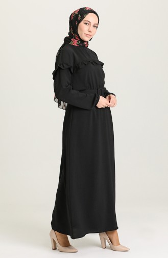 Schwarz Hijab Kleider 0609-06