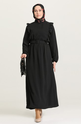 Schwarz Hijab Kleider 0610-05