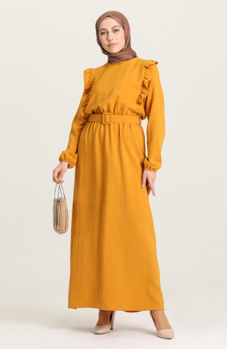 Mustard İslamitische Jurk 0610-06