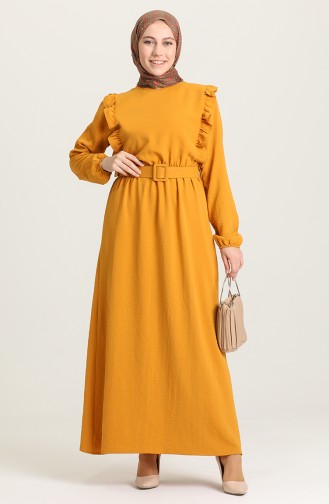 Mustard İslamitische Jurk 0610-06