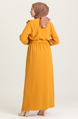 Mustard İslamitische Jurk 0610-06