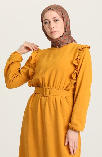 Mustard İslamitische Jurk 0610-06