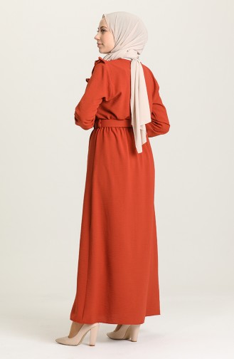 Brick Red Hijab Dress 0610-08