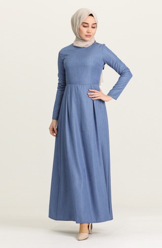 Indigo Hijab Dress 3253-01