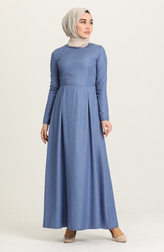 Indigo Hijab Dress 3253-01