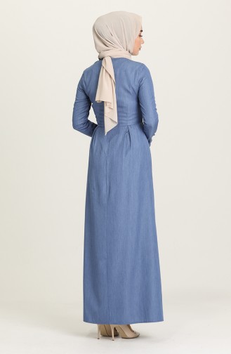 Indigo Hijab Dress 3253-01