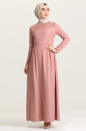 Robe Hijab Rose Pâle 3253-02
