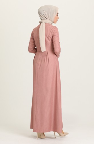 Beige-Rose Hijab Kleider 3253-02