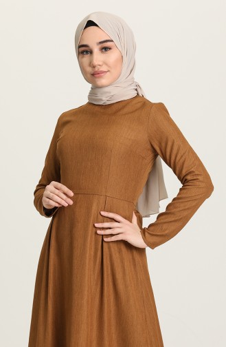 Camel Hijab Dress 3253-04