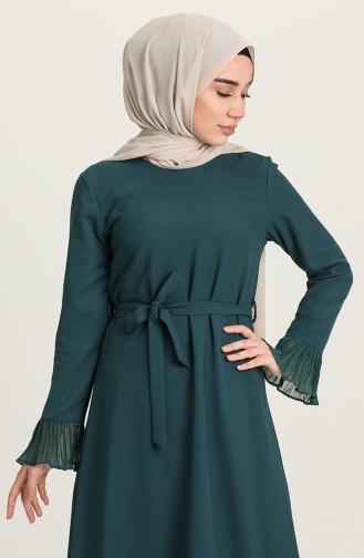Smaragdgrün Hijab Kleider 4125-04