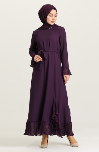 Lila Hijab Kleider 4125-05
