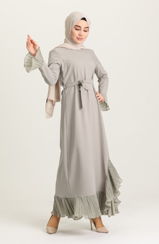 Grau Hijab Kleider 4125-06