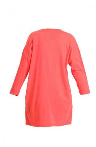 Baskılı Tunik 2297-10 Mercan