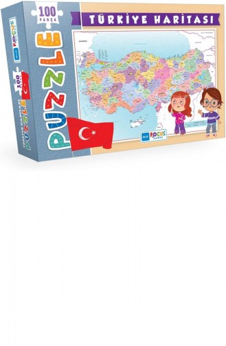 Blue Focus 100 Parça Puzzle Türkiye Haritası 8681176322374