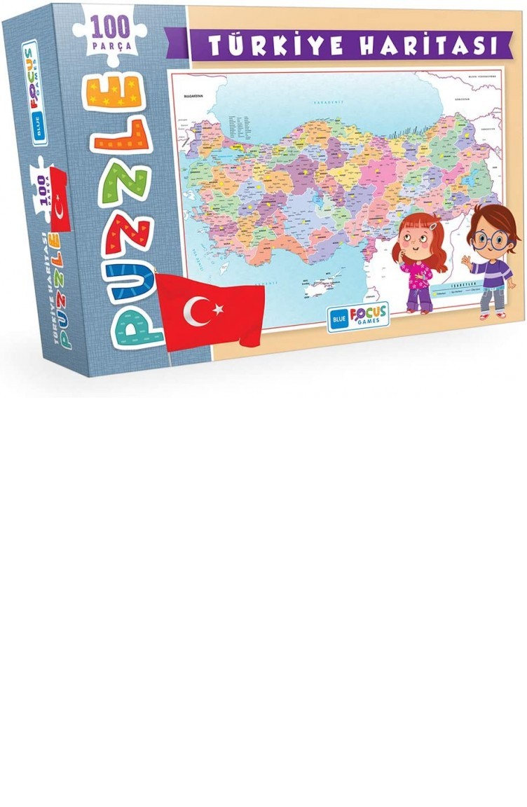blue focus 100 parca puzzle turkiye haritasi 8681176322374 8681176322374