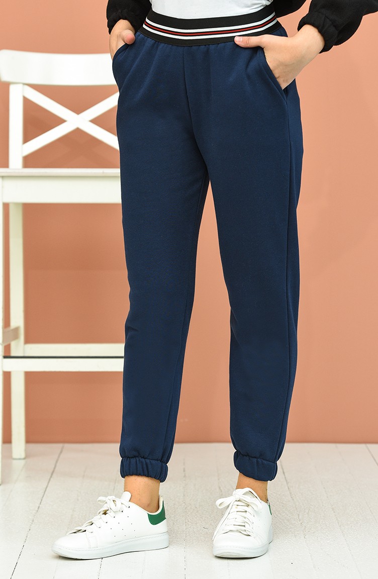 Navy Blue Sweatpants 2635-03 | Sefamerve