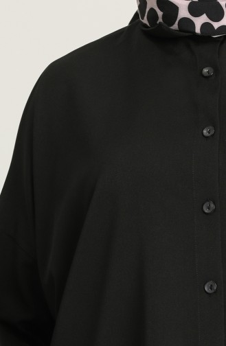 Düğmeli Tunik Pantolon İkili Takım 1409-02 Siyah