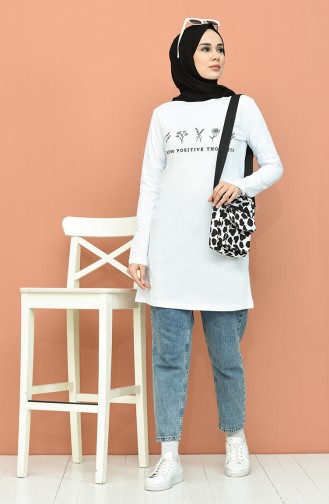 Printed Tunic 6026-03 White 6026-03