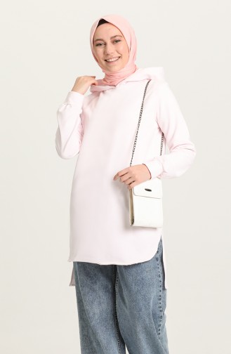 Kapüşonlu Tunik 1560-04 Pembe