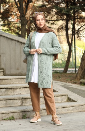 Unreife Mandelgrün Strickjacke 4292-03