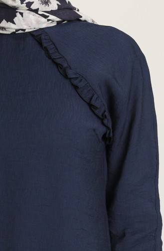 Fırfırlı Tunik Pantolon İkili Takım 2048-01 Lacivert