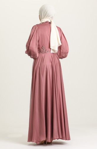 Dusty Rose Hijab Evening Dress 52779-03