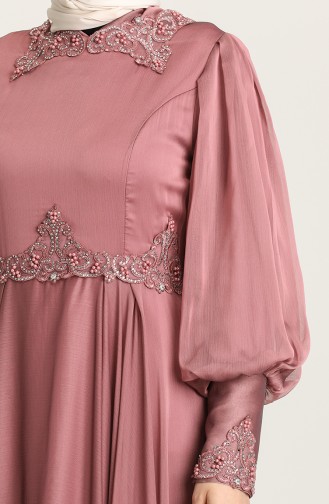 Dusty Rose Hijab Evening Dress 52779-03