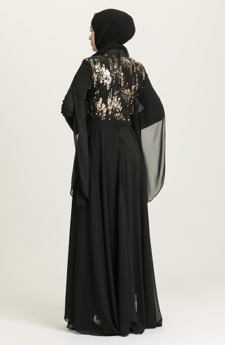 Black Hijab Evening Dress 0957-04