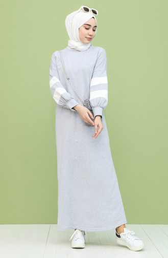 Gray Hijab Dress 1005-04