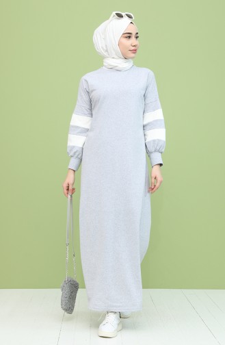 Gray Hijab Dress 1005-04