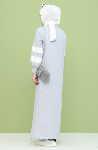 Gray Hijab Dress 1005-04