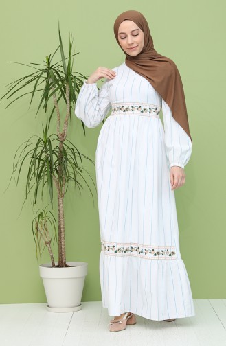 Blau Hijab Kleider 21Y8100-04