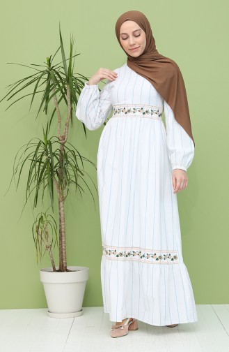 Robe Hijab Bleu 21Y8100-04