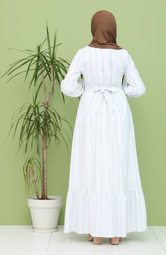 Blue Hijab Dress 21Y8100-04