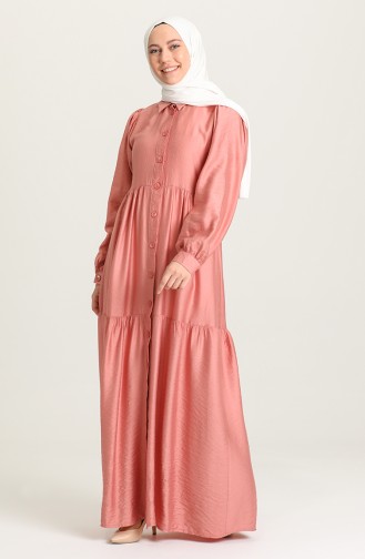Beige-Rose Hijab Kleider 21Y8313-03