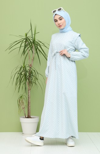 Robe Hijab Bleu menthe 21Y8322A-04