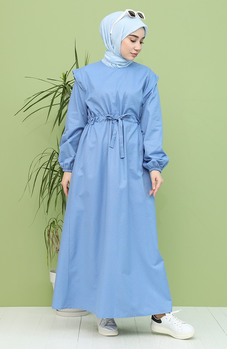 Dark Blue Hijab Dress 21Y8322B-01