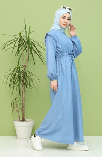 Dunkelblau Hijab Kleider 21Y8322B-01