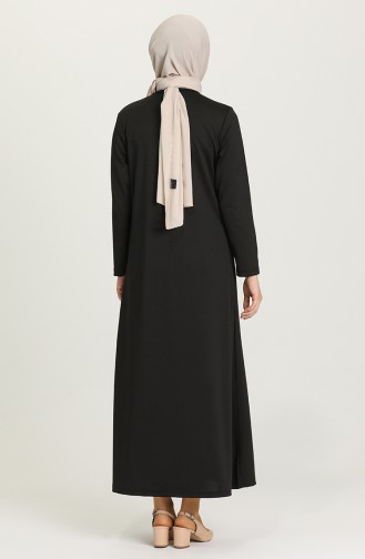 Schwarz Hijab Kleider 0420-04