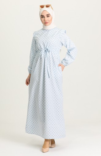 Mint Blue Hijab Dress 21Y8322-08