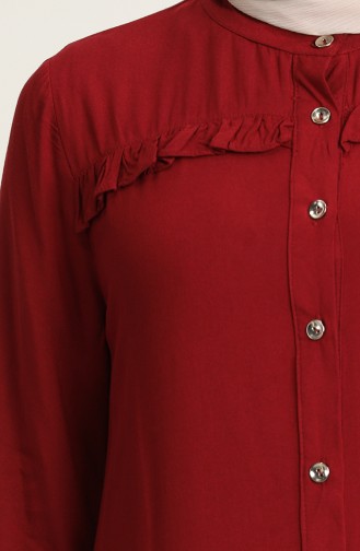 Düğmeli Tunik 1414A-01 Bordo