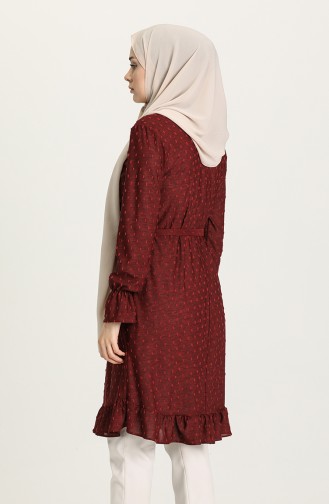 Kuşaklı Tunik 1111-04 Bordo