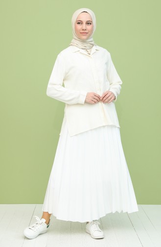 Cream Overhemdblouse 21211-01