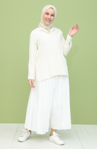 Cream Overhemdblouse 21211-01