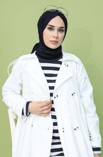 White Trench Coats Models 8315-04