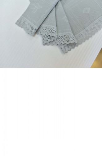 Gri Çay Yaprağı Desenli Güpürlü Pike Çift Kişilik 3529373798798