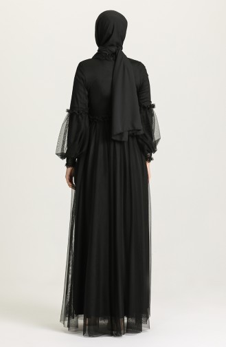 Schwarz Hijab-Abendkleider 5474-02
